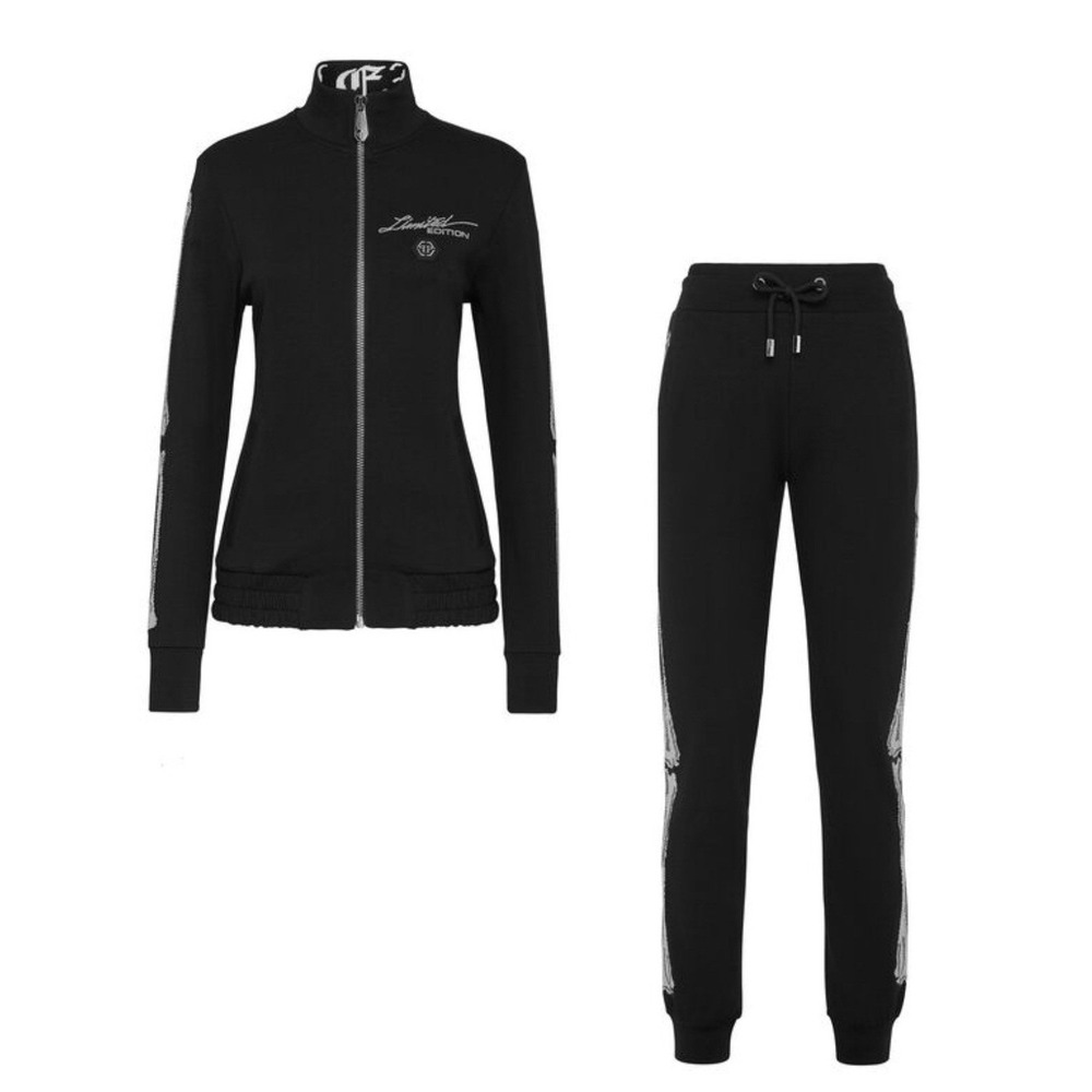 Phillip Plein Tracksuit Top and Bottom Womens Medium Set Crystal Skeleton AOP - Picture 3 of 9